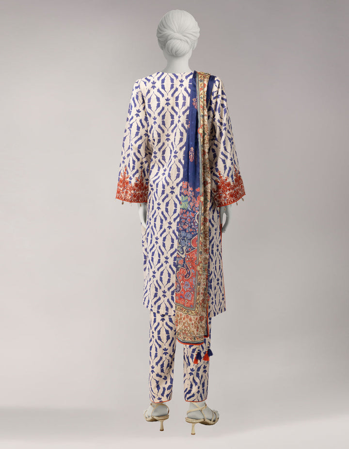 Lawn Multicolor Unstitched Suit - J. Junaid Jamshed
