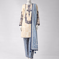Lawn Multicolor Unstitched Suit - J. Junaid Jamshed