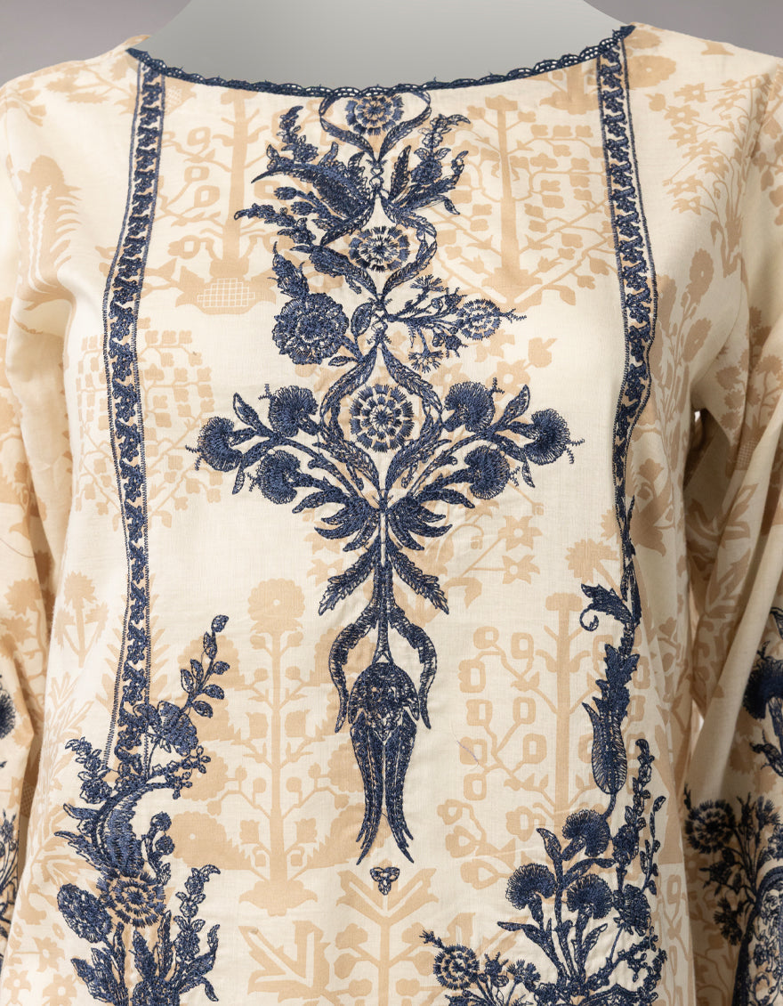 Lawn Multicolor Unstitched Suit - J. Junaid Jamshed