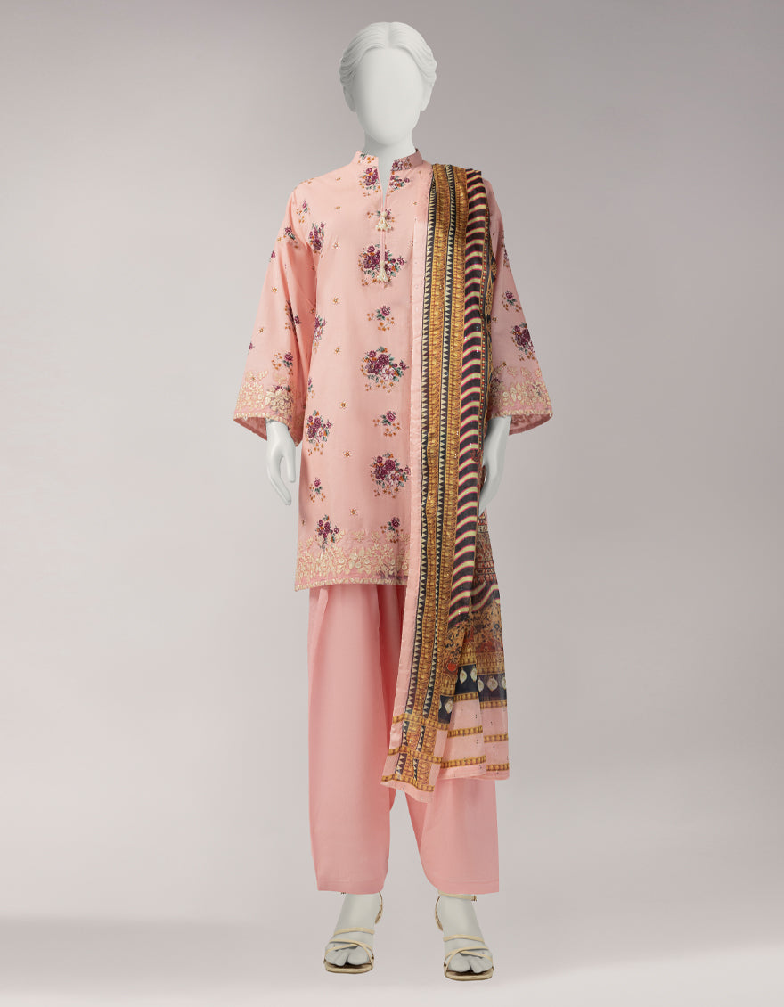 Lawn Multicolor Unstitched Suit - J. Junaid Jamshed