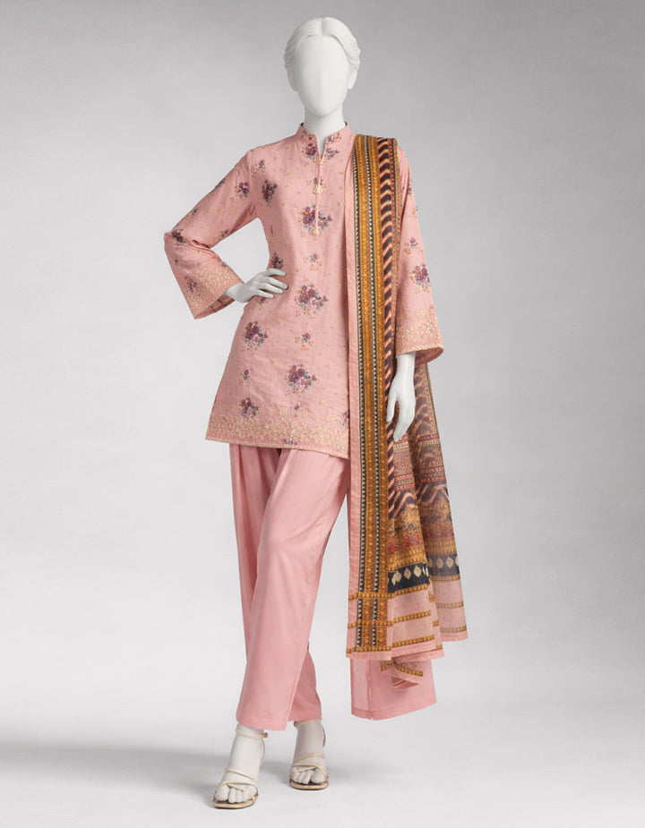 Lawn Multicolor Unstitched Suit - J. Junaid Jamshed