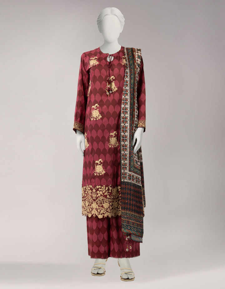 Lawn Multicolor Unstitched Suit - J. Junaid Jamshed