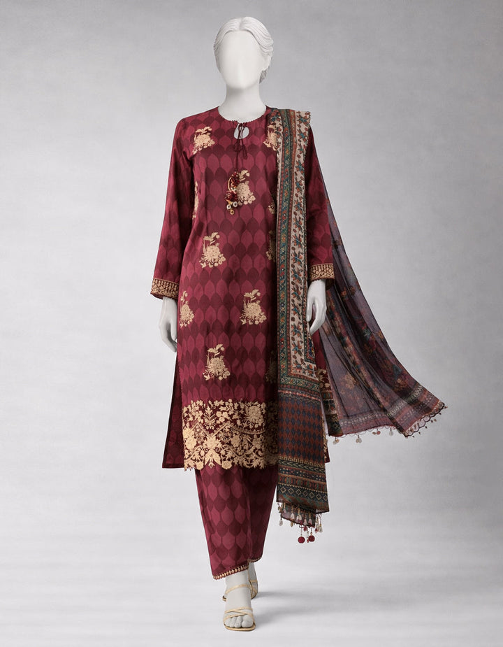 Lawn Multicolor Unstitched Suit - J. Junaid Jamshed