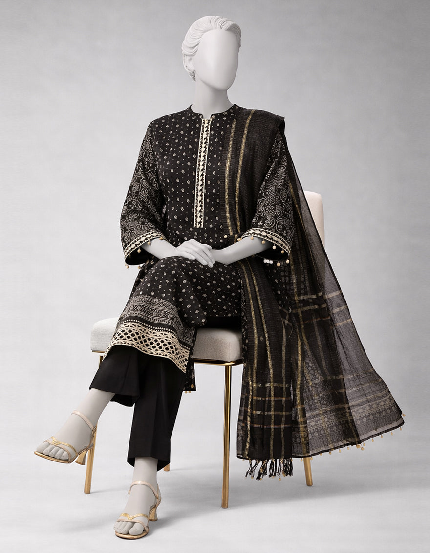 Lawn Multicolor Unstitched Suit - J. Junaid Jamshed