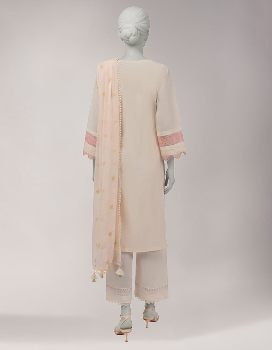 Lawn Pink Unstitched Suit - J. Junaid Jamshed