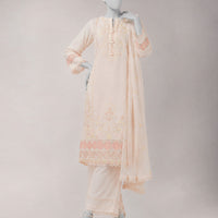 Lawn Pink Unstitched Suit - J. Junaid Jamshed