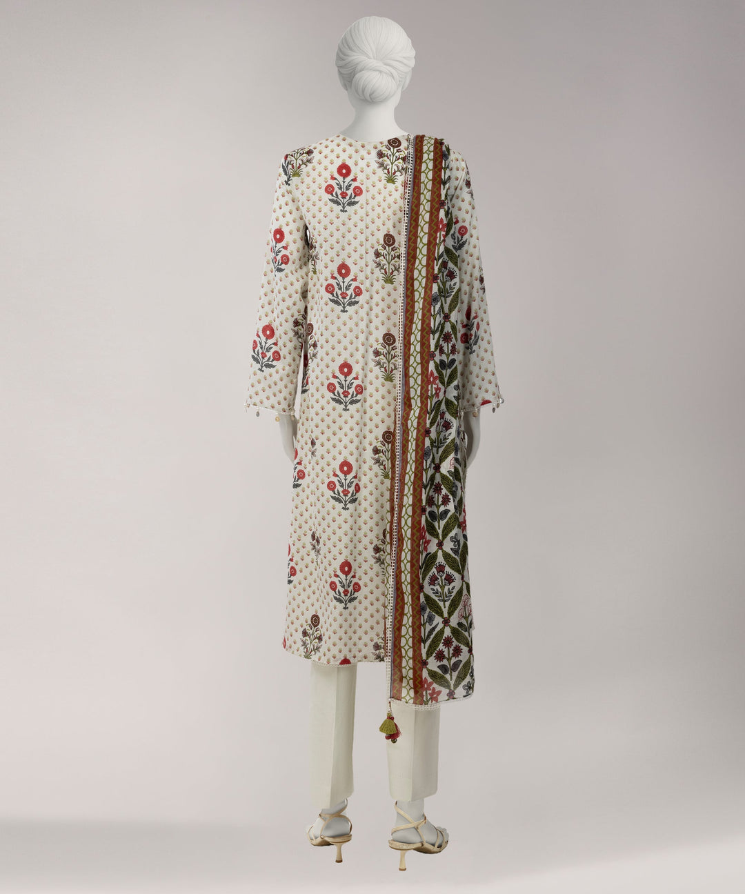 Lawn Off White Unstitched Suit - J. Junaid Jamshed