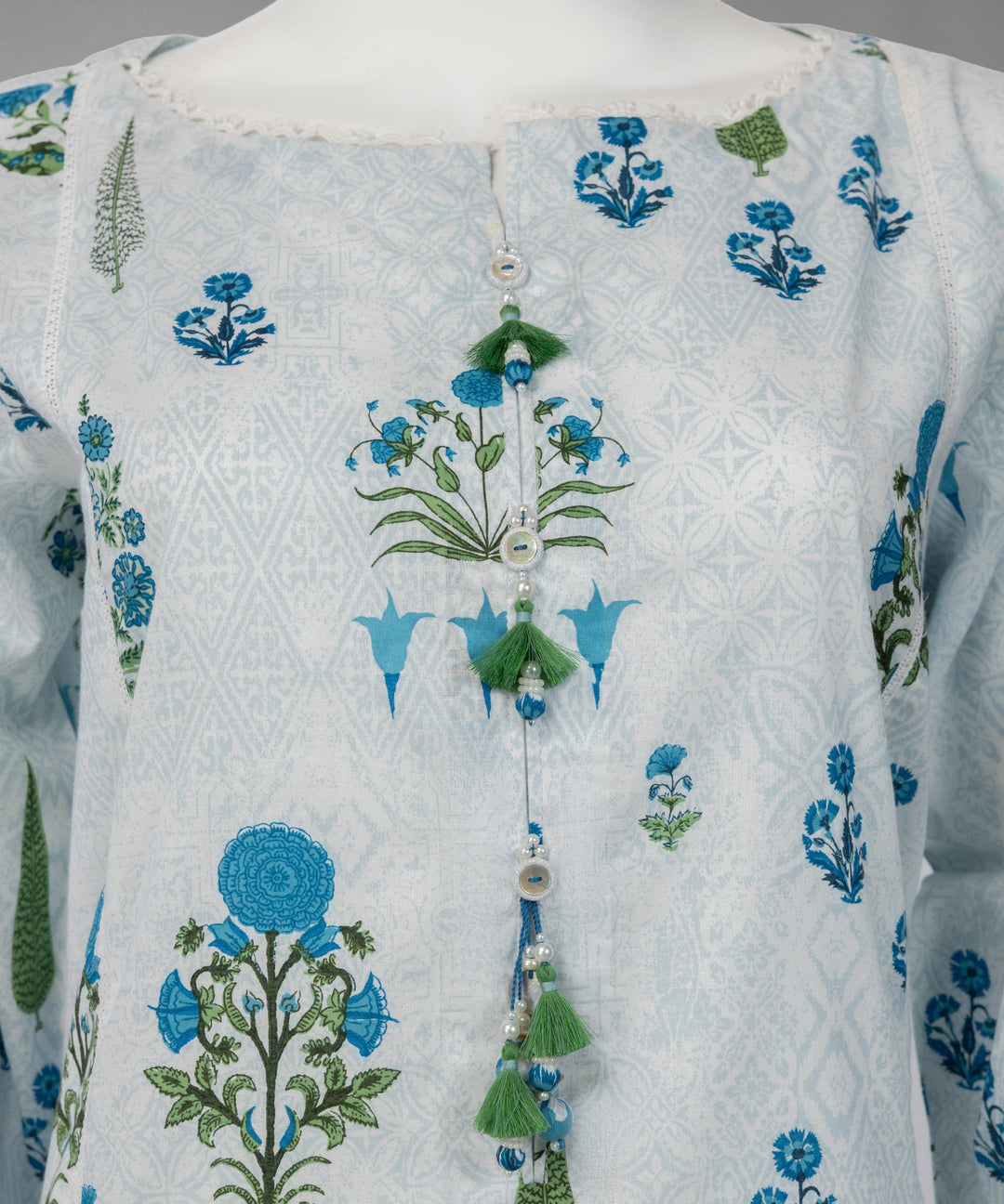 Lawn White Unstitched Suit - J. Junaid Jamshed