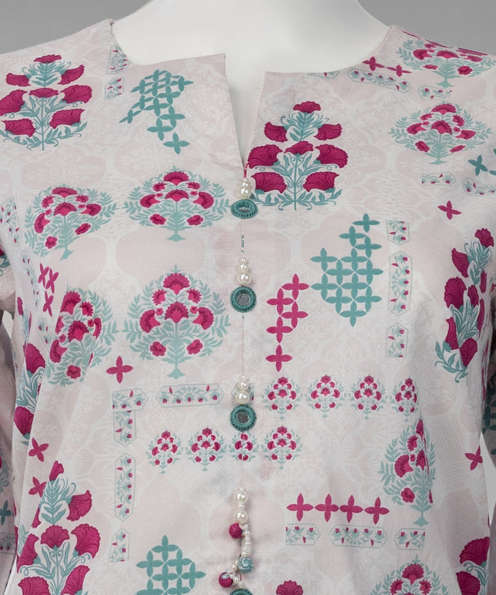 Lawn White Unstitched Suit - J. Junaid Jamshed