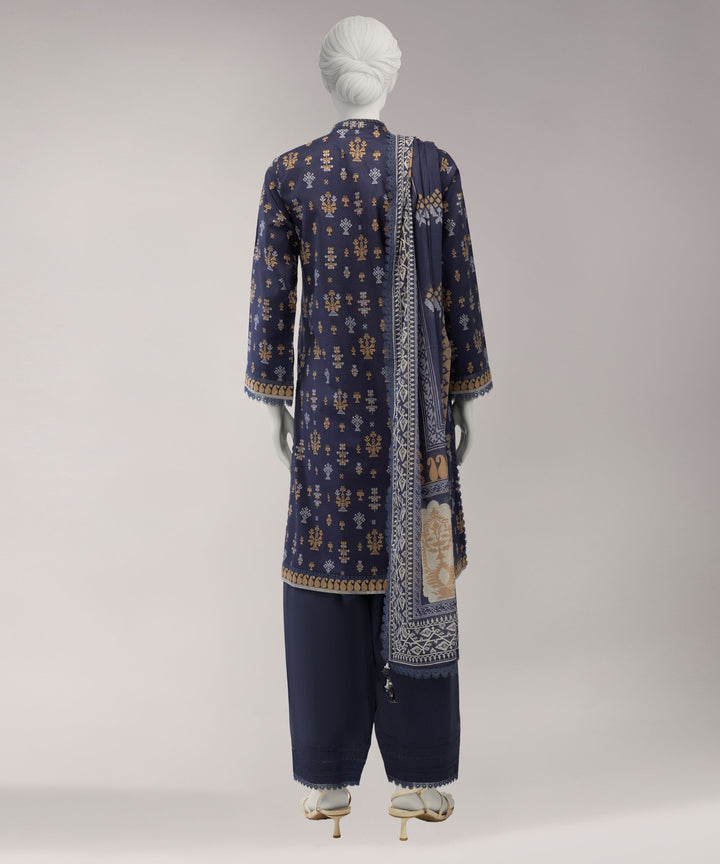 Lawn Purple Unstitched Suit - J. Junaid Jamshed