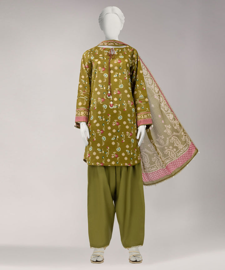 Lawn Green Unstitched Suit - J. Junaid Jamshed
