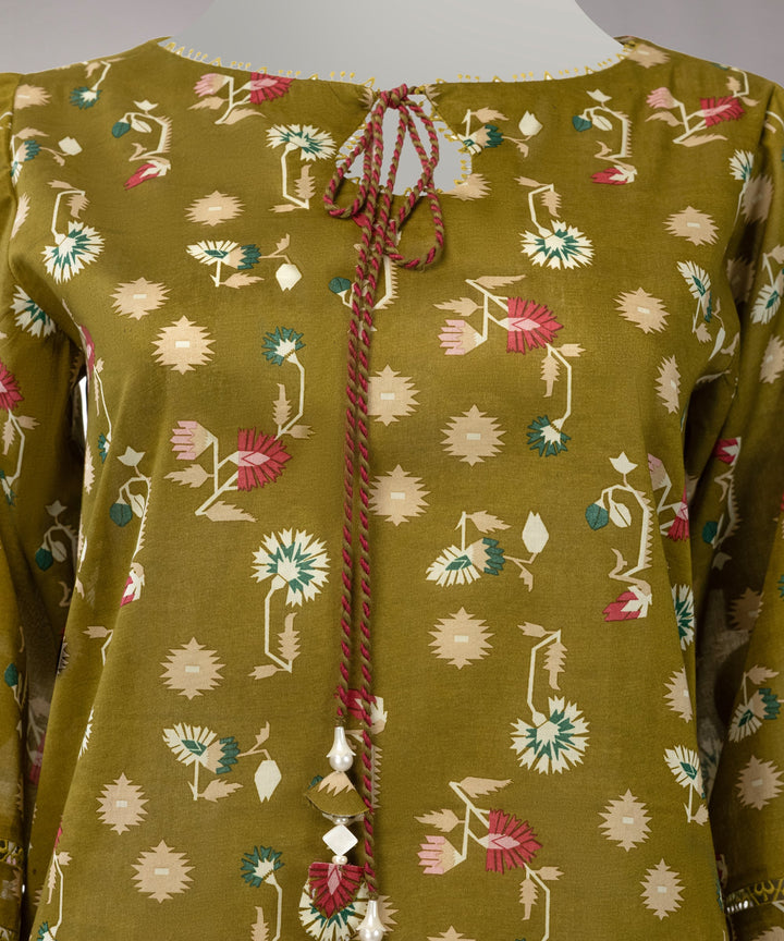Lawn Green Unstitched Suit - J. Junaid Jamshed