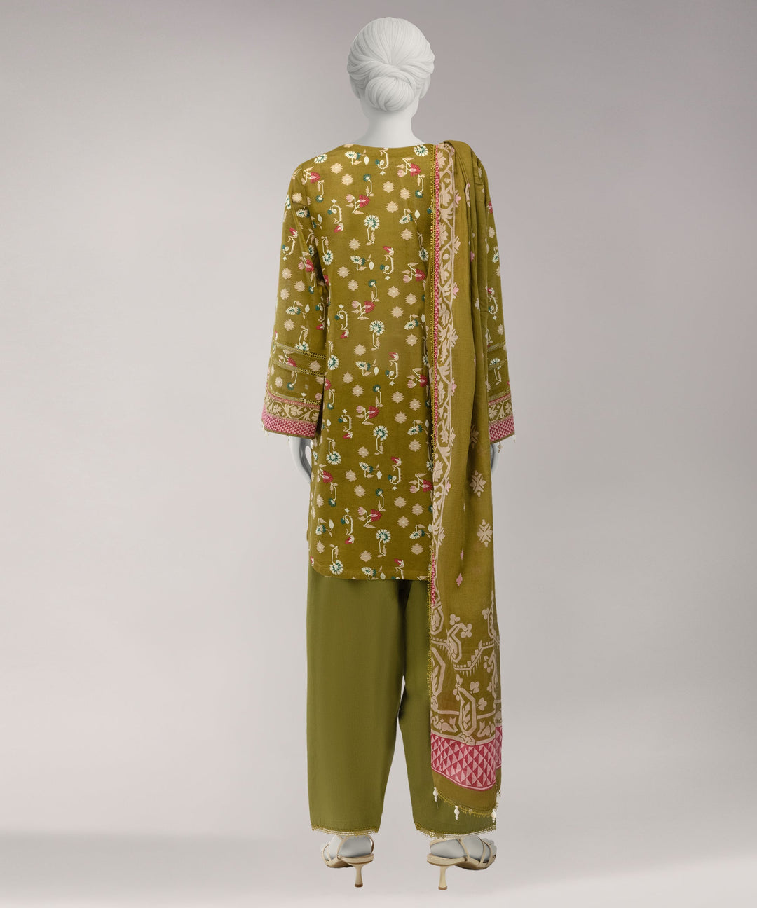 Lawn Green Unstitched Suit - J. Junaid Jamshed
