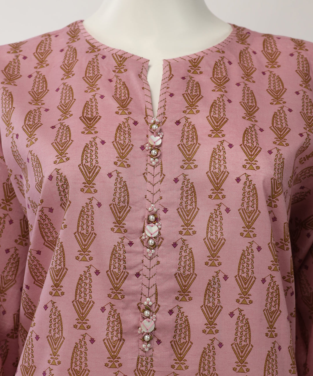 Lawn Pink Unstitched Suit - J. Junaid Jamshed