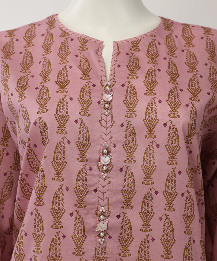 Lawn Pink Unstitched Suit - J. Junaid Jamshed