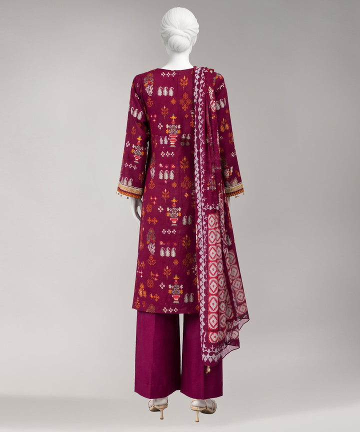 Lawn Multicolor Unstitched Suit - J. Junaid Jamshed