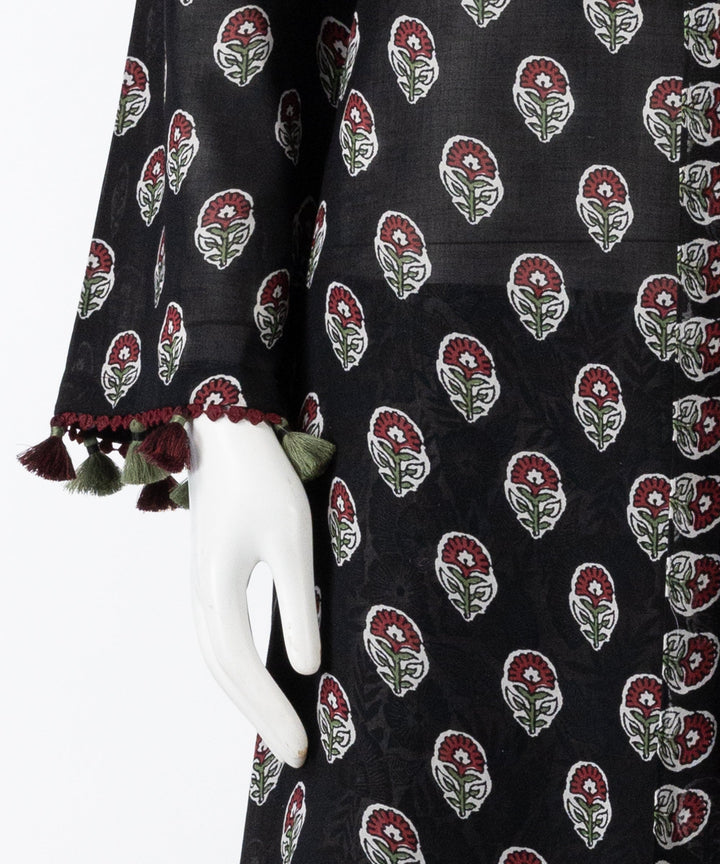 Lawn Black Unstitched Suit - J. Junaid Jamshed