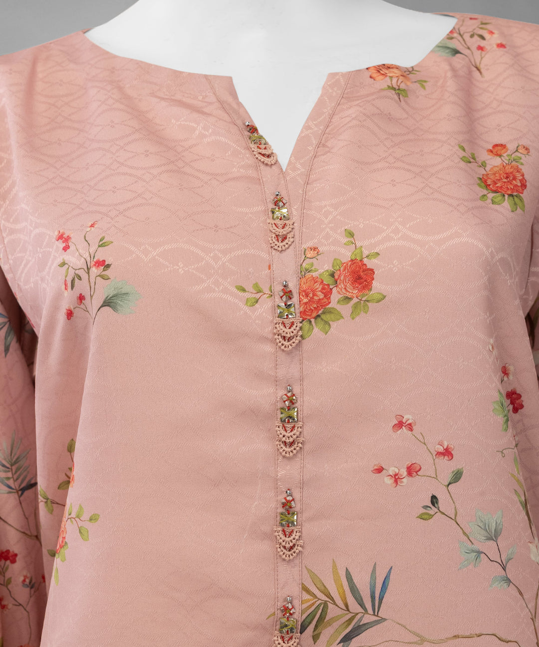 Lawn Pink Unstitched Suit - J. Junaid Jamshed