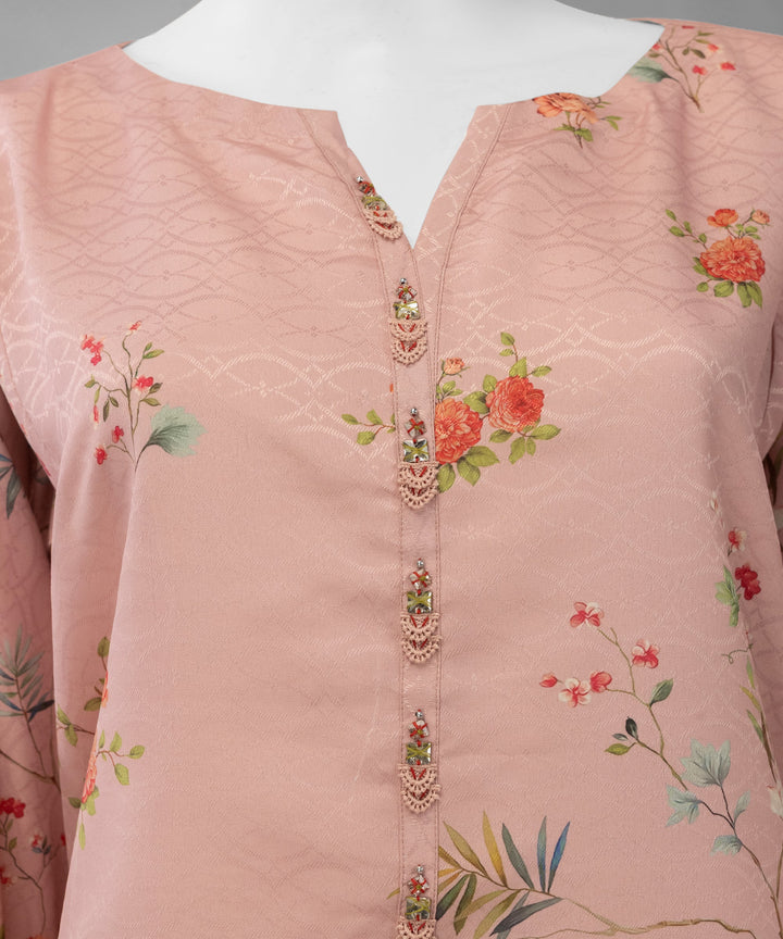 Lawn Pink Unstitched Suit - J. Junaid Jamshed