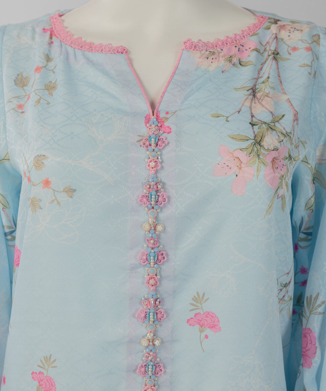 Lawn Sky Blue Unstitched Suit - J. Junaid Jamshed