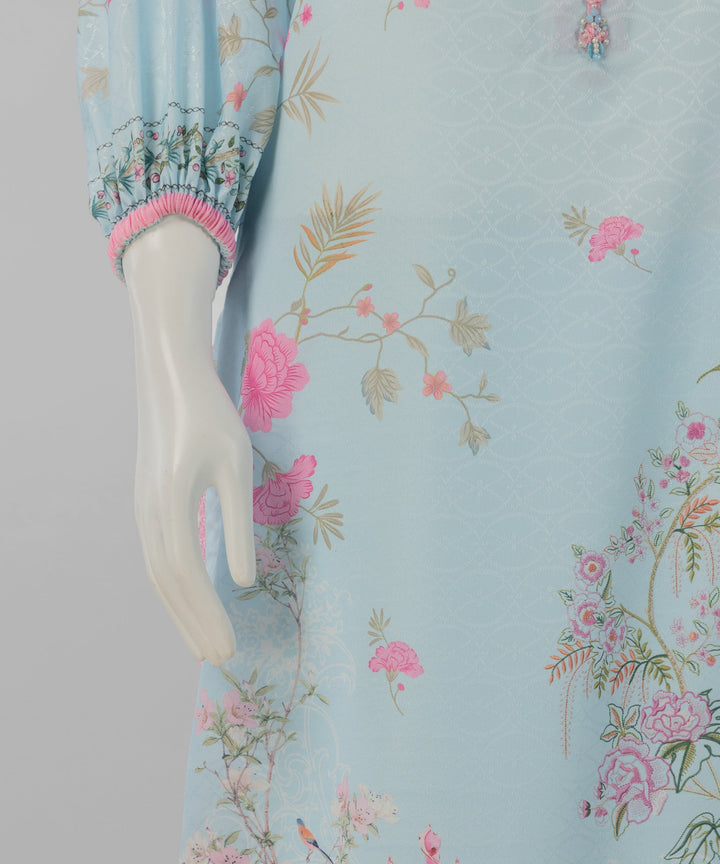 Lawn Sky Blue Unstitched Suit - J. Junaid Jamshed