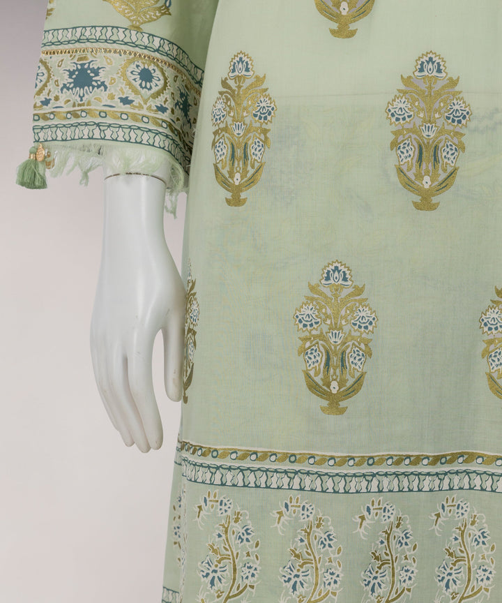 Lawn Green Unstitched Suit - J. Junaid Jamshed