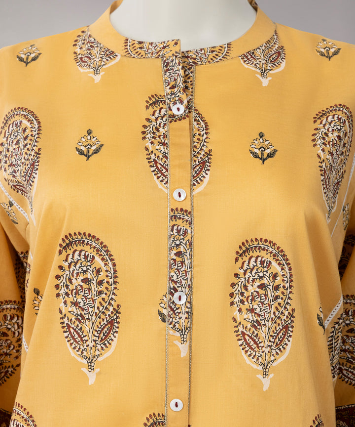 Lawn Yellow Unstitched Suit - J. Junaid Jamshed