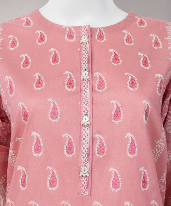 Lawn Pink Unstitched Suit - J. Junaid Jamshed
