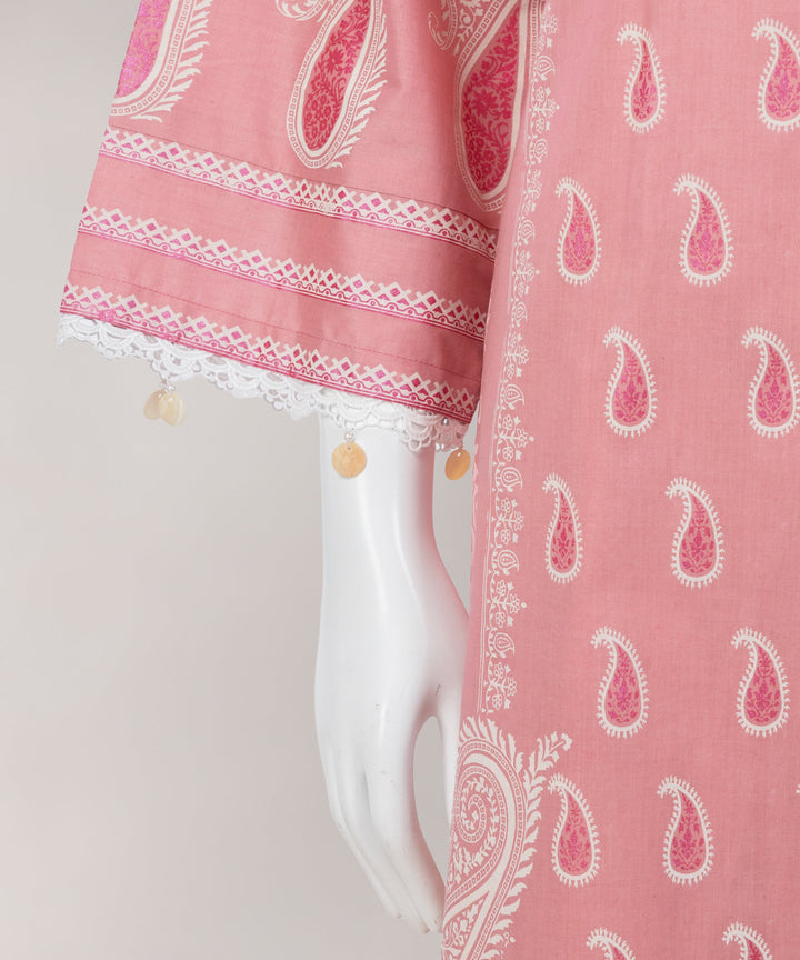 Lawn Pink Unstitched Suit - J. Junaid Jamshed