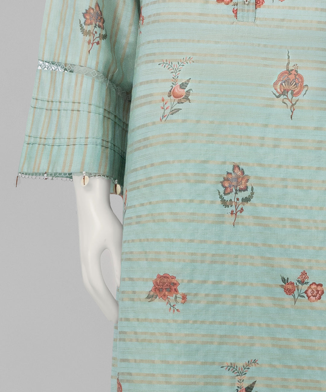 Jacquard Sea Green Unstitched Suit - J. Junaid Jamshed