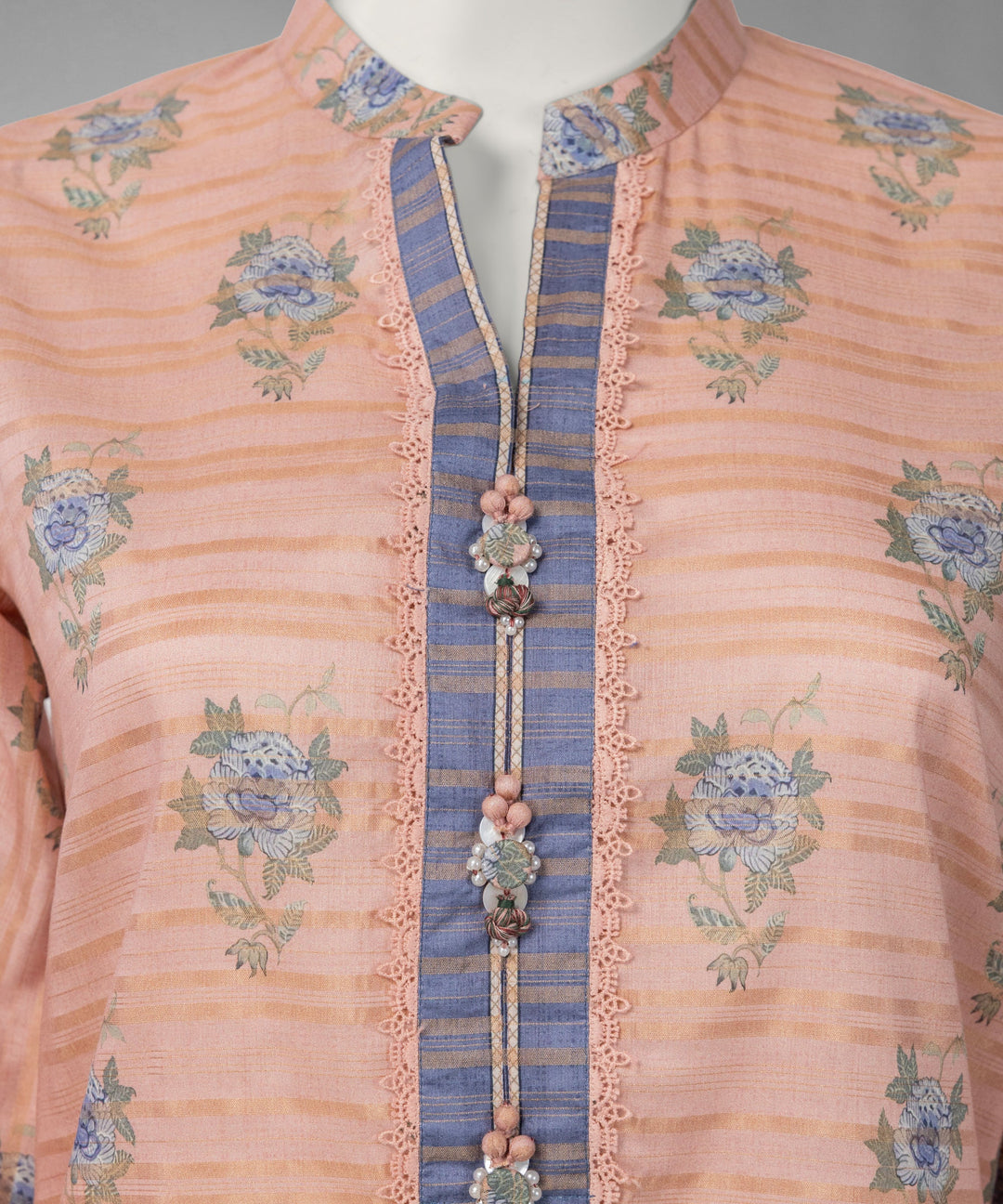 Jacquard Pink Unstitched Suit - J. Junaid Jamshed