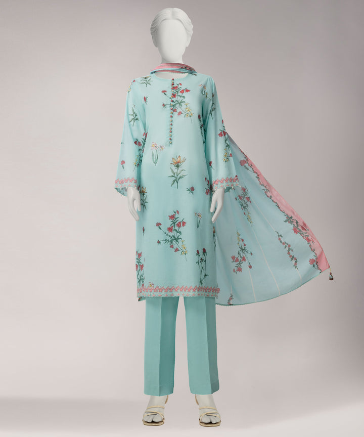 Lawn Multicolor Unstitched Suit - J. Junaid Jamshed