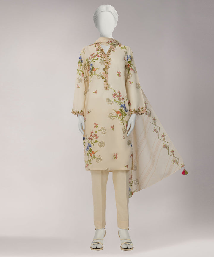 Lawn Multicolor Unstitched Suit - J. Junaid Jamshed