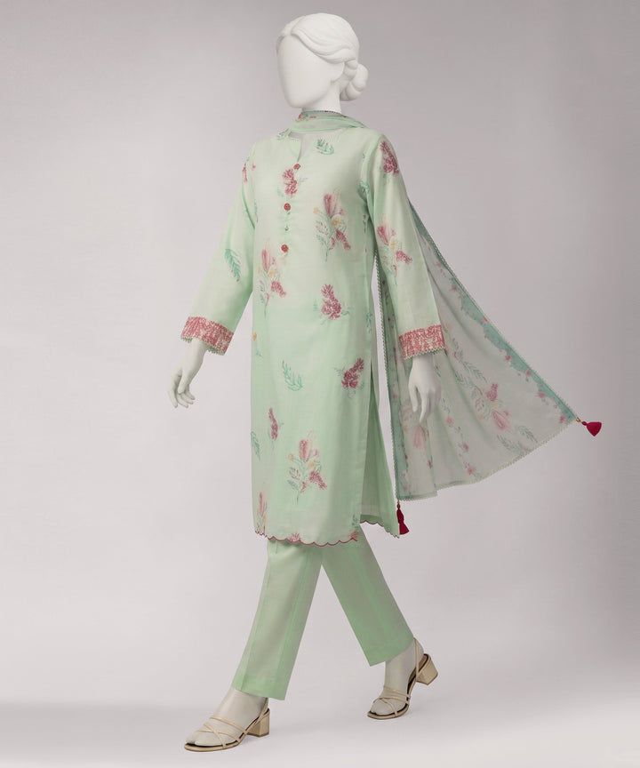 Lawn Multicolor Unstitched Suit - J. Junaid Jamshed