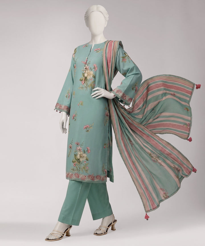 Lawn Multicolor Unstitched Suit - J. Junaid Jamshed