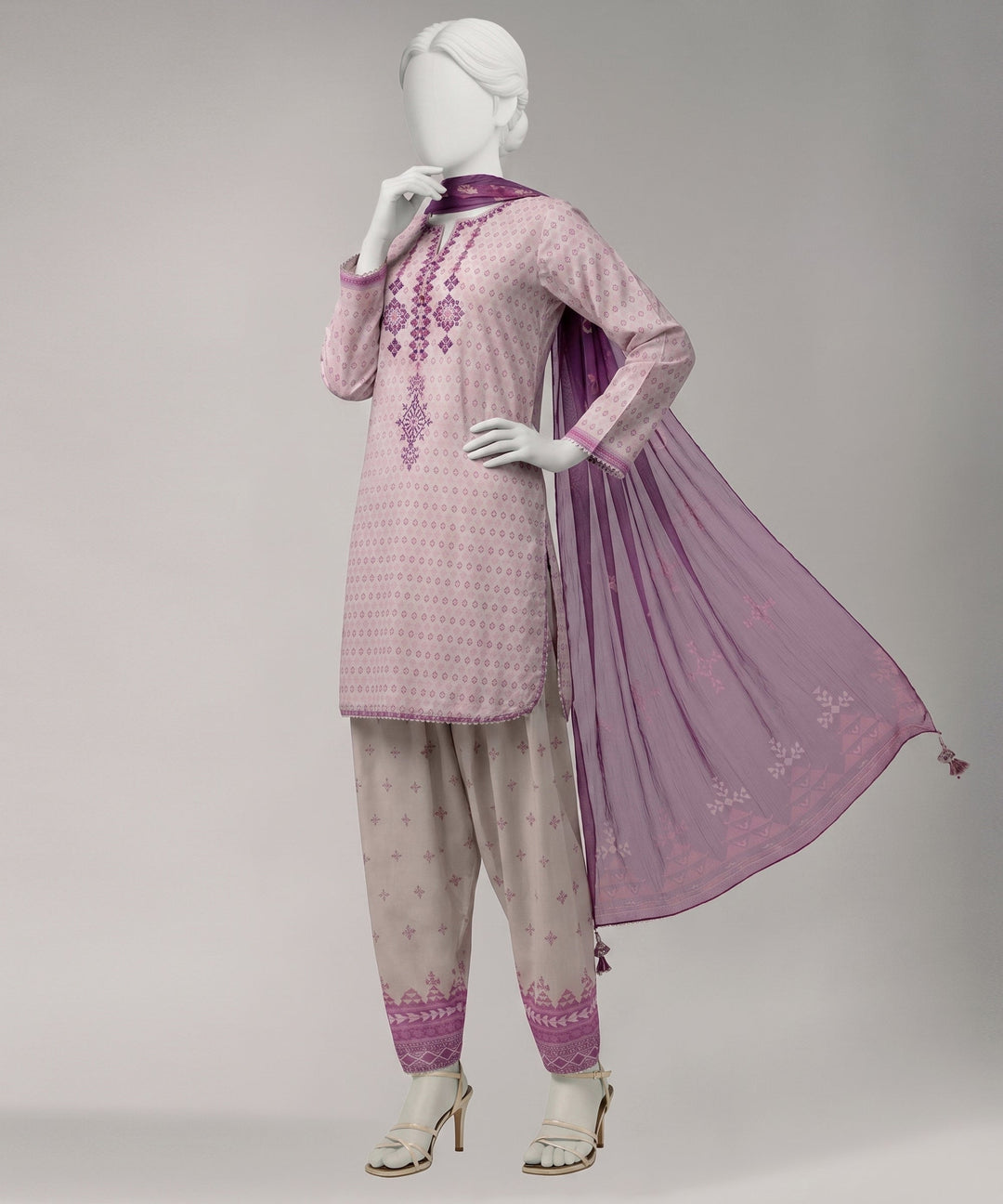 Lawn Multicolor Unstitched Suit - J. Junaid Jamshed