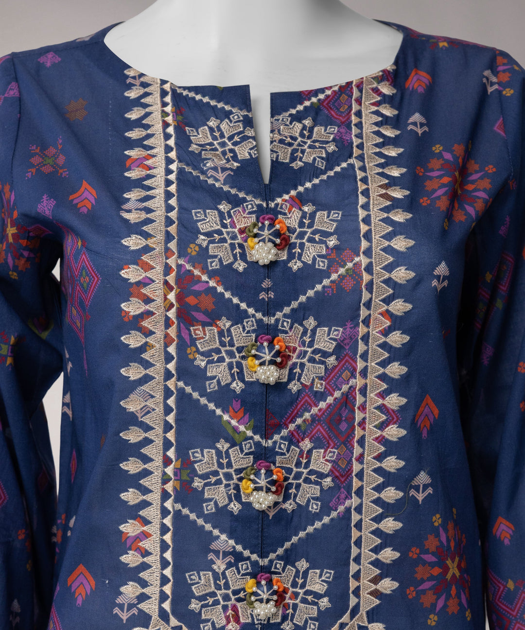 Lawn Multicolor Unstitched Suit - J. Junaid Jamshed