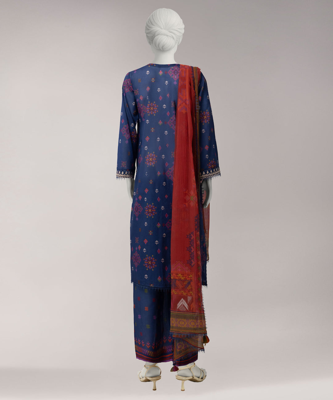 Lawn Multicolor Unstitched Suit - J. Junaid Jamshed