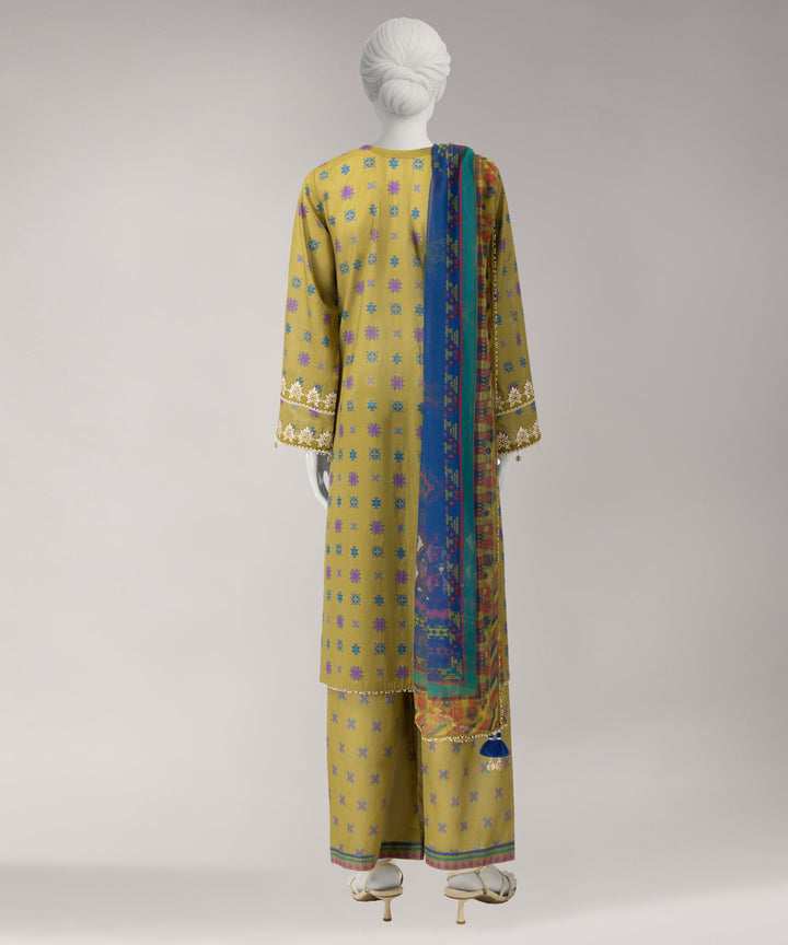 Lawn Multicolor Unstitched Suit - J. Junaid Jamshed