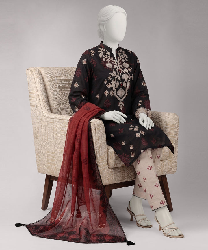 Lawn Multicolor Unstitched Suit - J. Junaid Jamshed