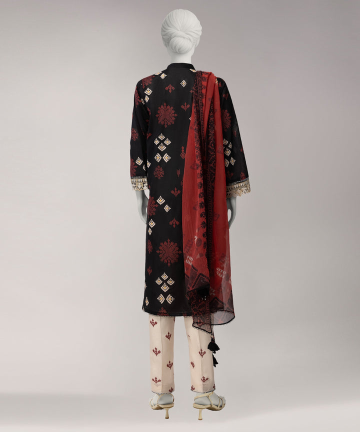 Lawn Multicolor Unstitched Suit - J. Junaid Jamshed