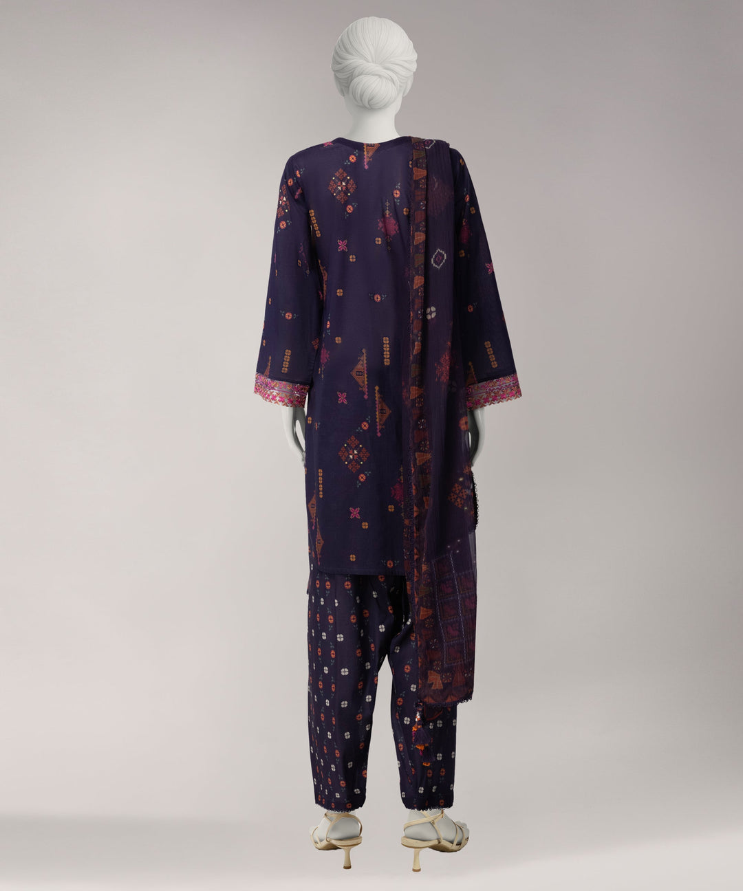 Lawn Multicolor Unstitched Suit - J. Junaid Jamshed