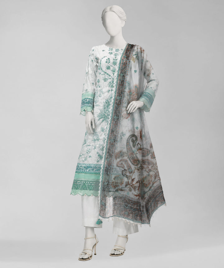 Lawn Grey Unstitched Suit - J. Junaid Jamshed