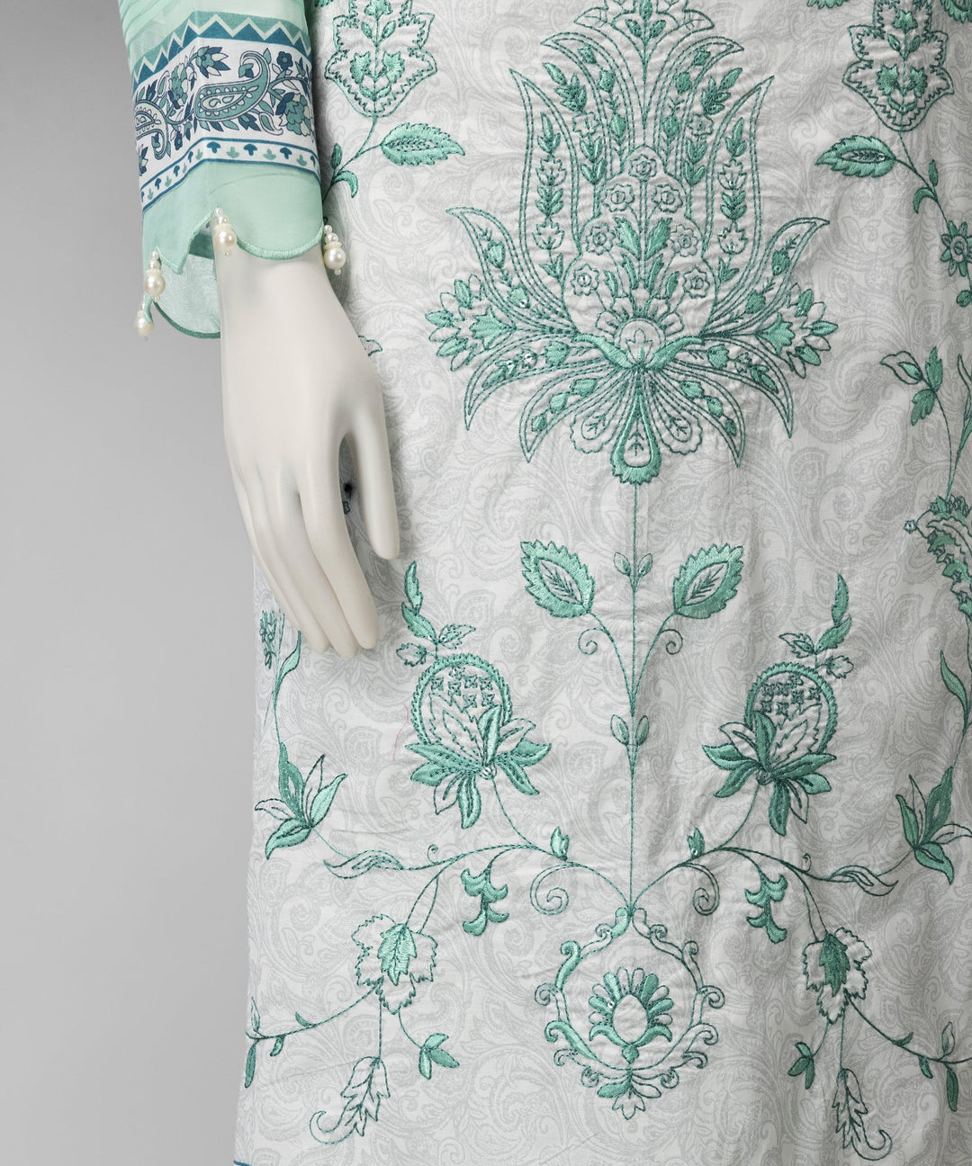 Lawn Grey Unstitched Suit - J. Junaid Jamshed