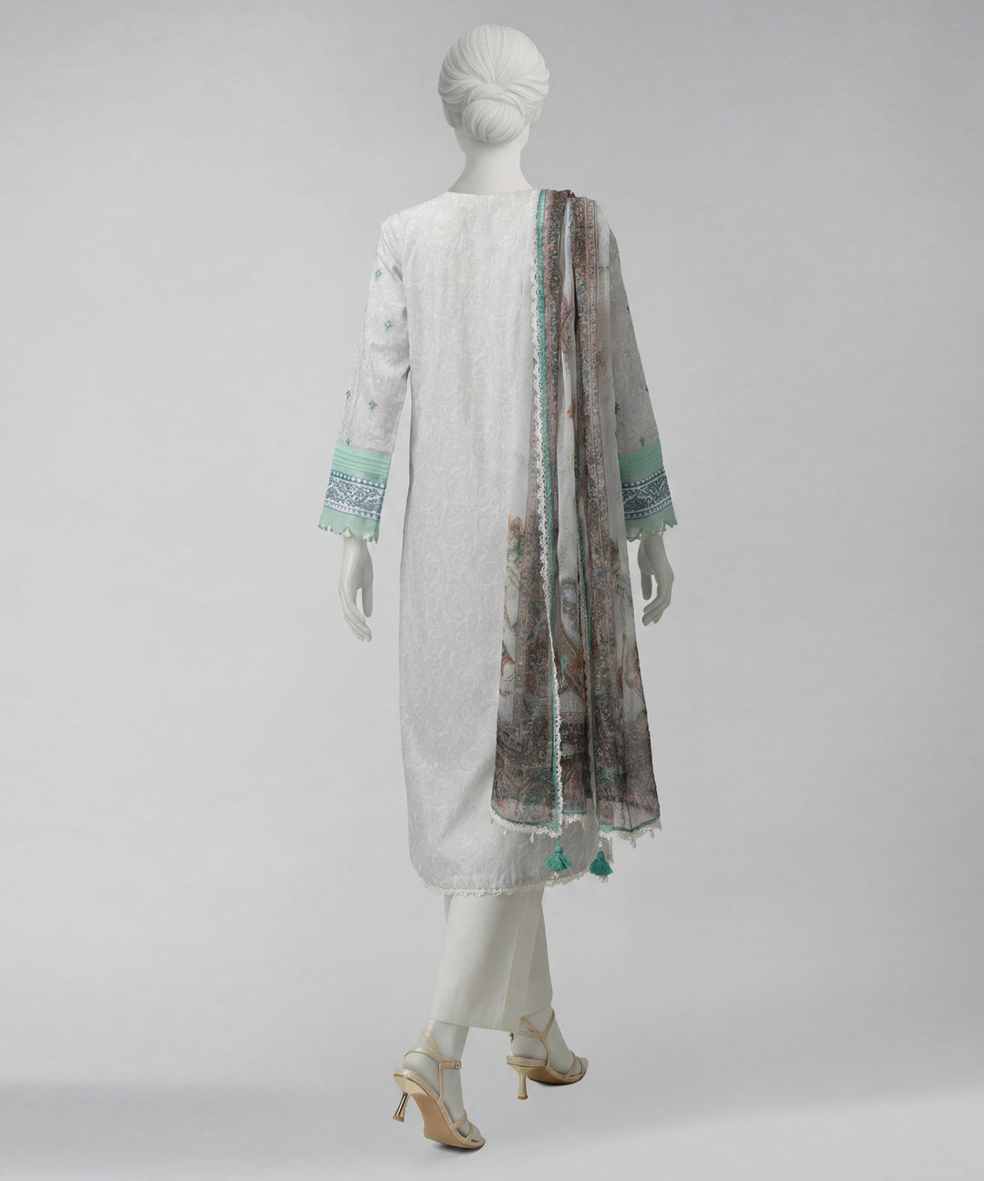 Lawn Grey Unstitched Suit - J. Junaid Jamshed