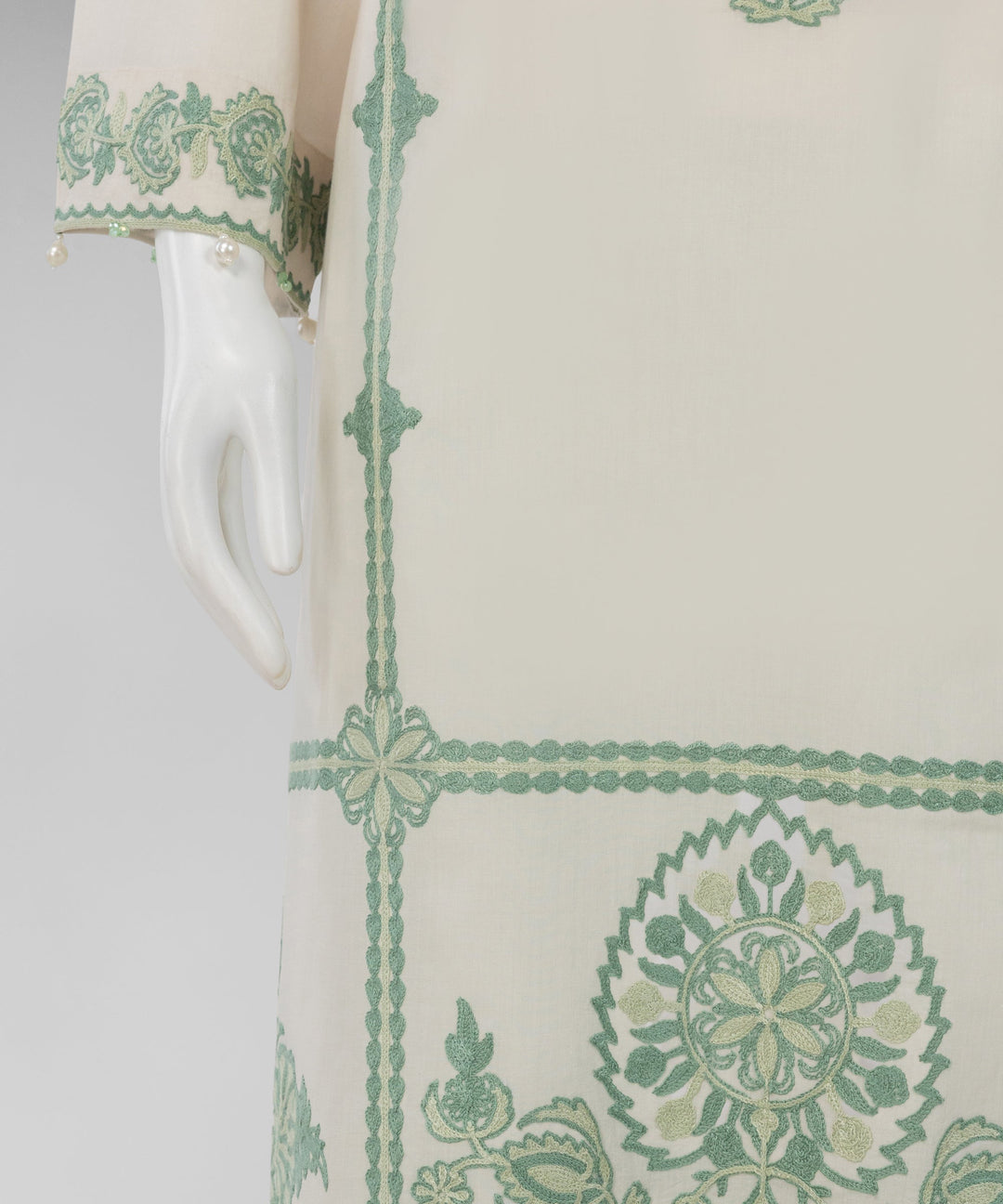 Lawn Off White Unstitched Suit - J. Junaid Jamshed