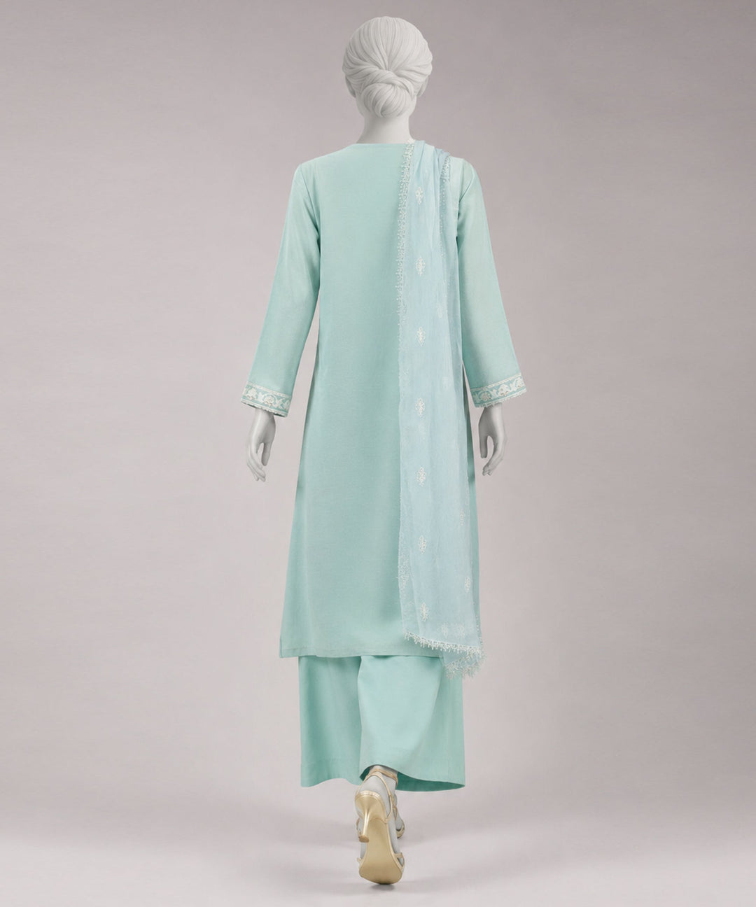 Lawn Sky Blue Unstitched Suit - J. Junaid Jamshed