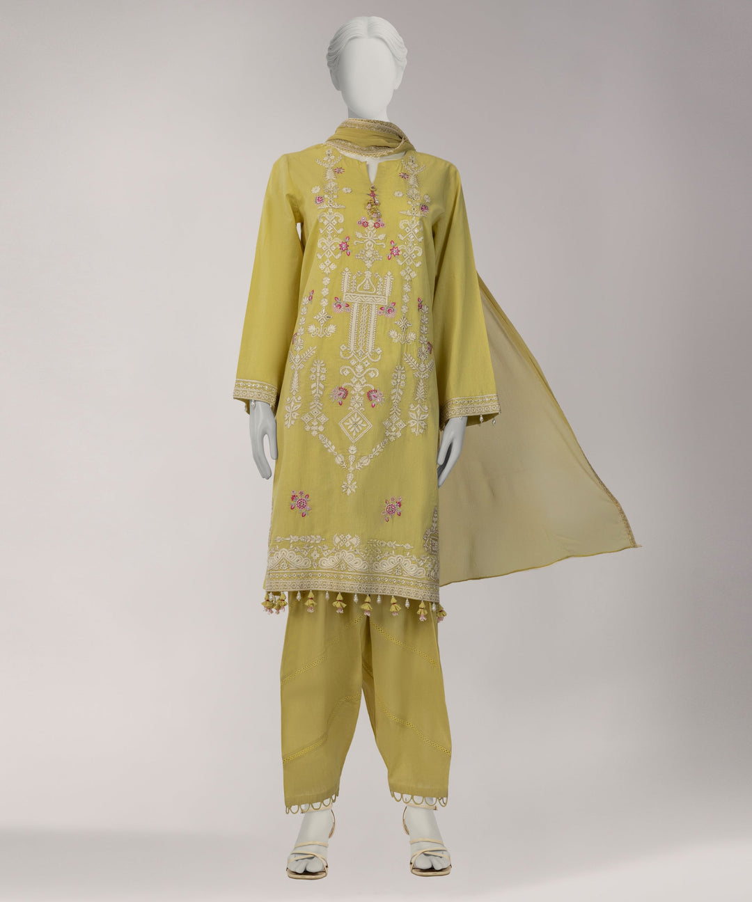 Lawn Yellow Unstitched Suit - J. Junaid Jamshed