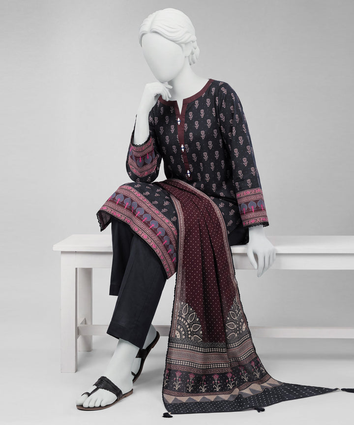 Cambric Blue Unstitched Suit - J. Junaid Jamshed
