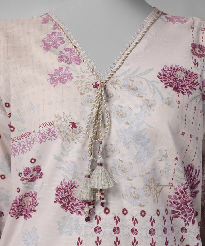 Light Khaddar Slub Cream Unstitched Suit - J. Junaid Jamshed